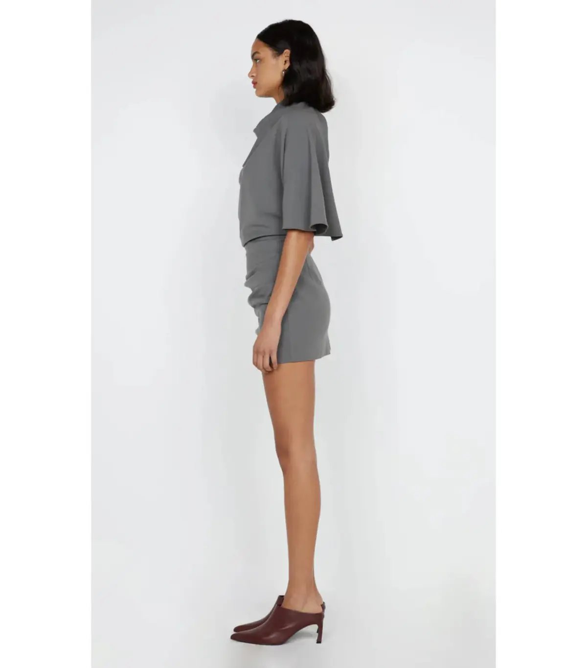 Bec & Bridge Sanja Asym Mini Dress Elephant Grey Size AU 6 photo 2