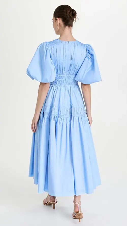 Aje Fallingwater Gathered Midi Dress Light Blue Size L / AU 12 photo 4