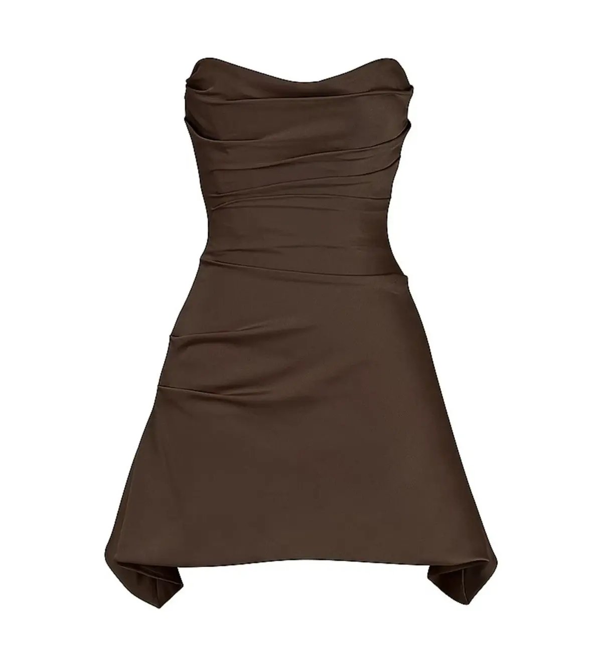 House of CB Jasmine Draped Strapless Corset Mini Dress Chocolate Size S/AU 8 photo 6