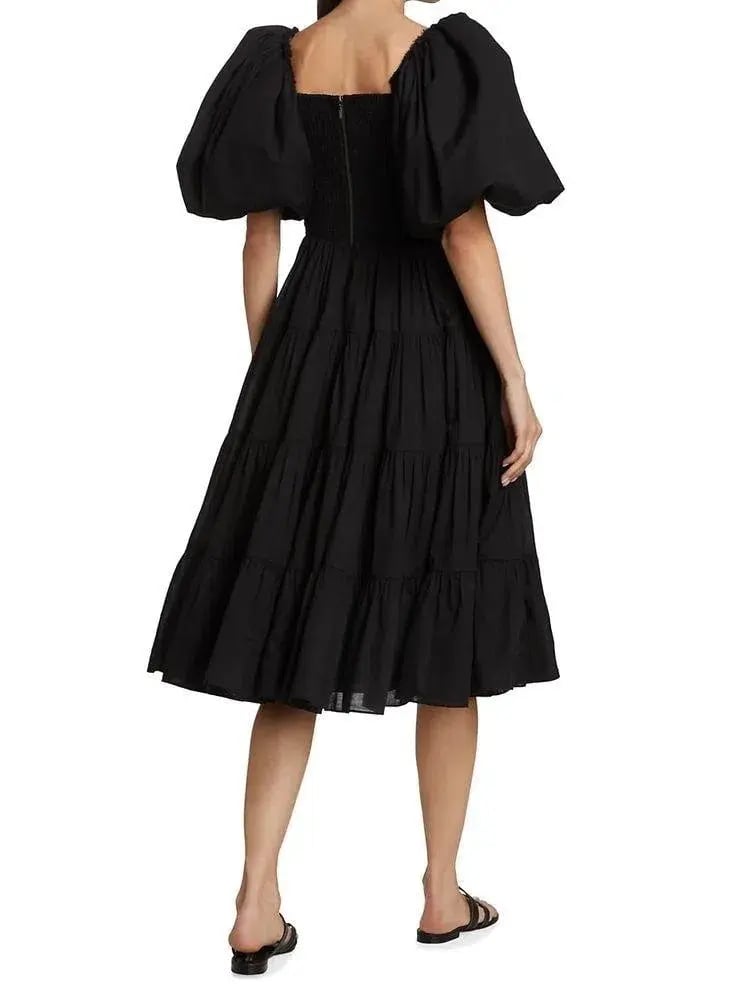 Aje Cherished Midi Dress Black Size 10 photo 4