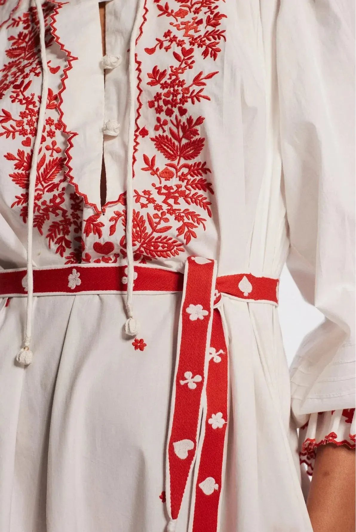 Alemais Hearts Embroidered Dress White Size 8 photo 3