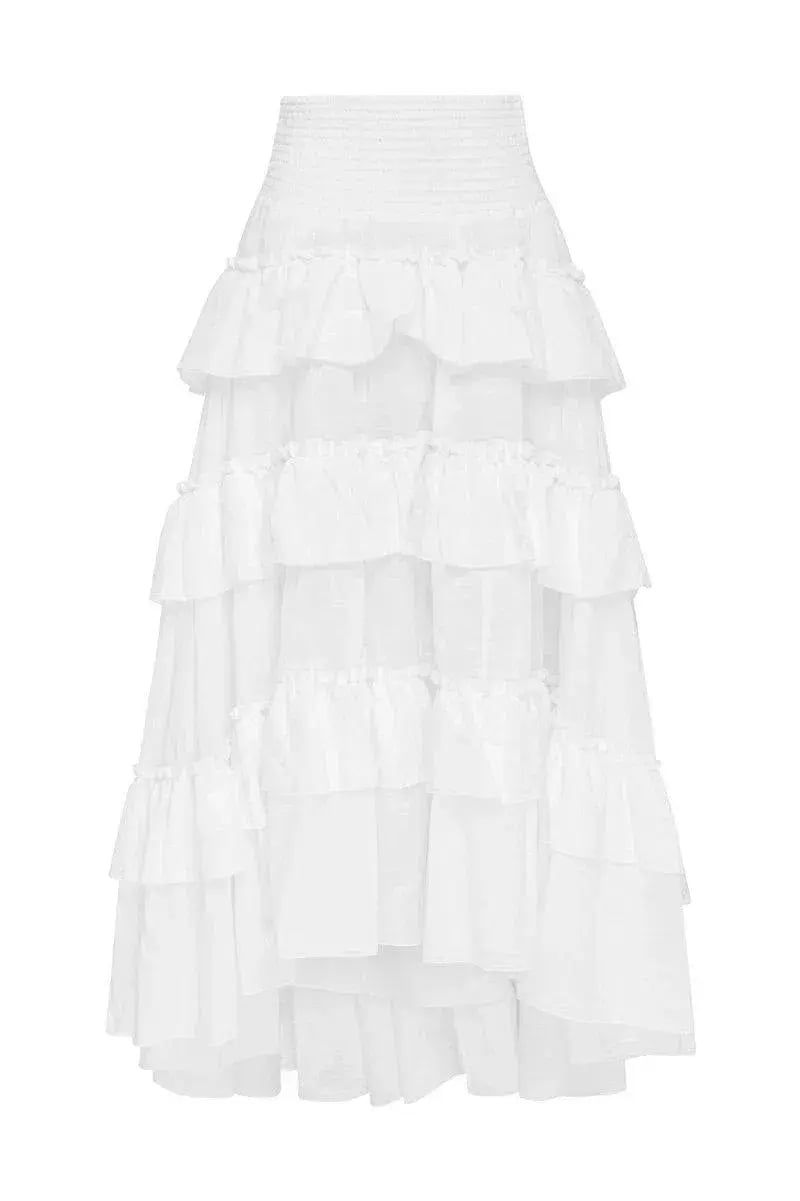 Aje Cotton El Paso Skirt White Size 6 photo 3