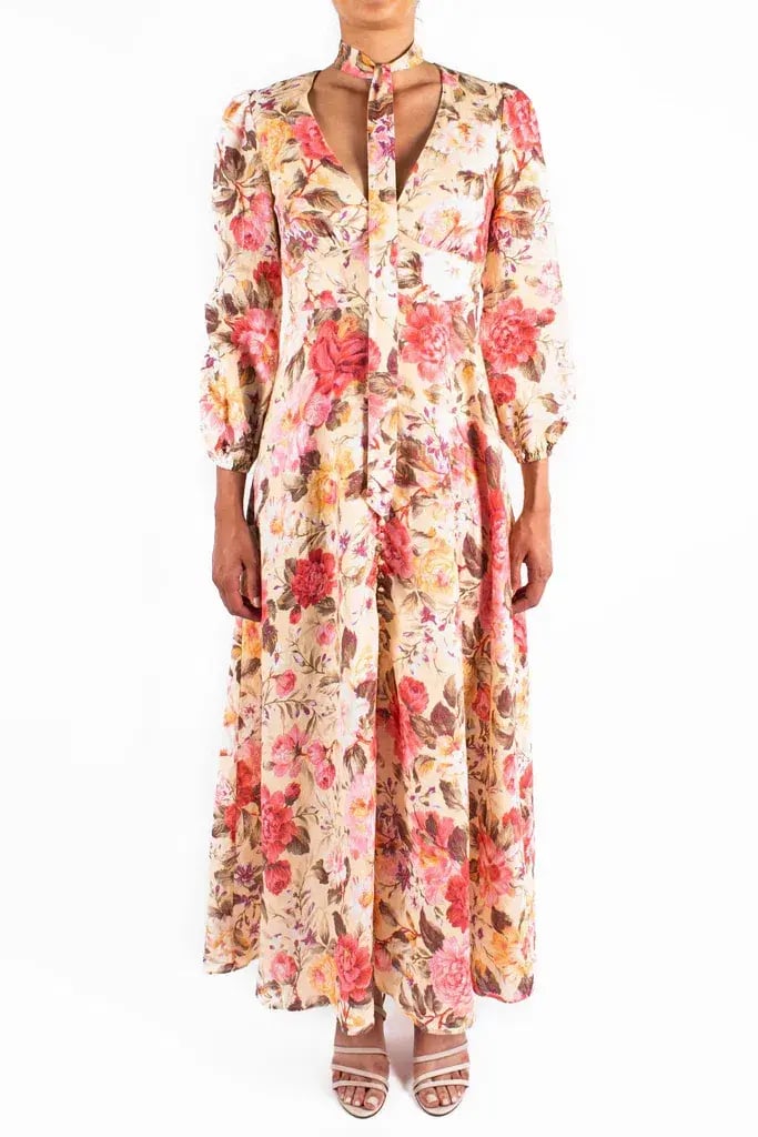 Zimmermann Honour Plunge Long Dress Multi Floral Size 1 / AU 10 photo 3