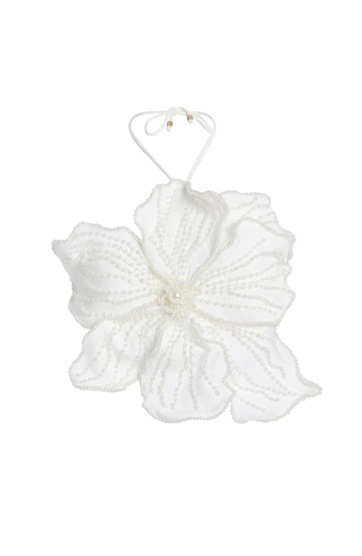PatBo Hand Beaded Flower Top White Size M / Au 10 photo 2