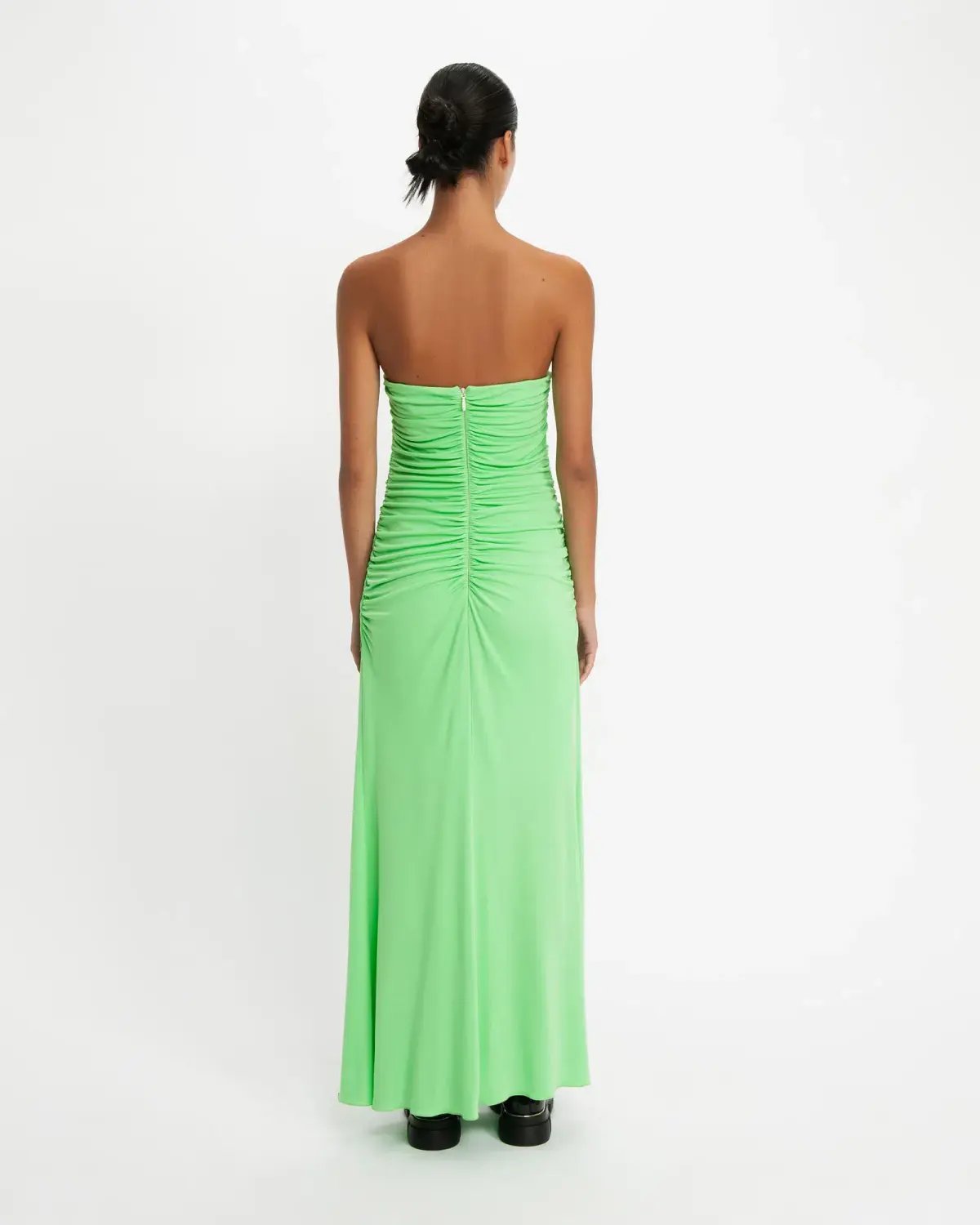 Cue Bandeau Jersey Maxi Dress Summer Green Size 8 photo 2