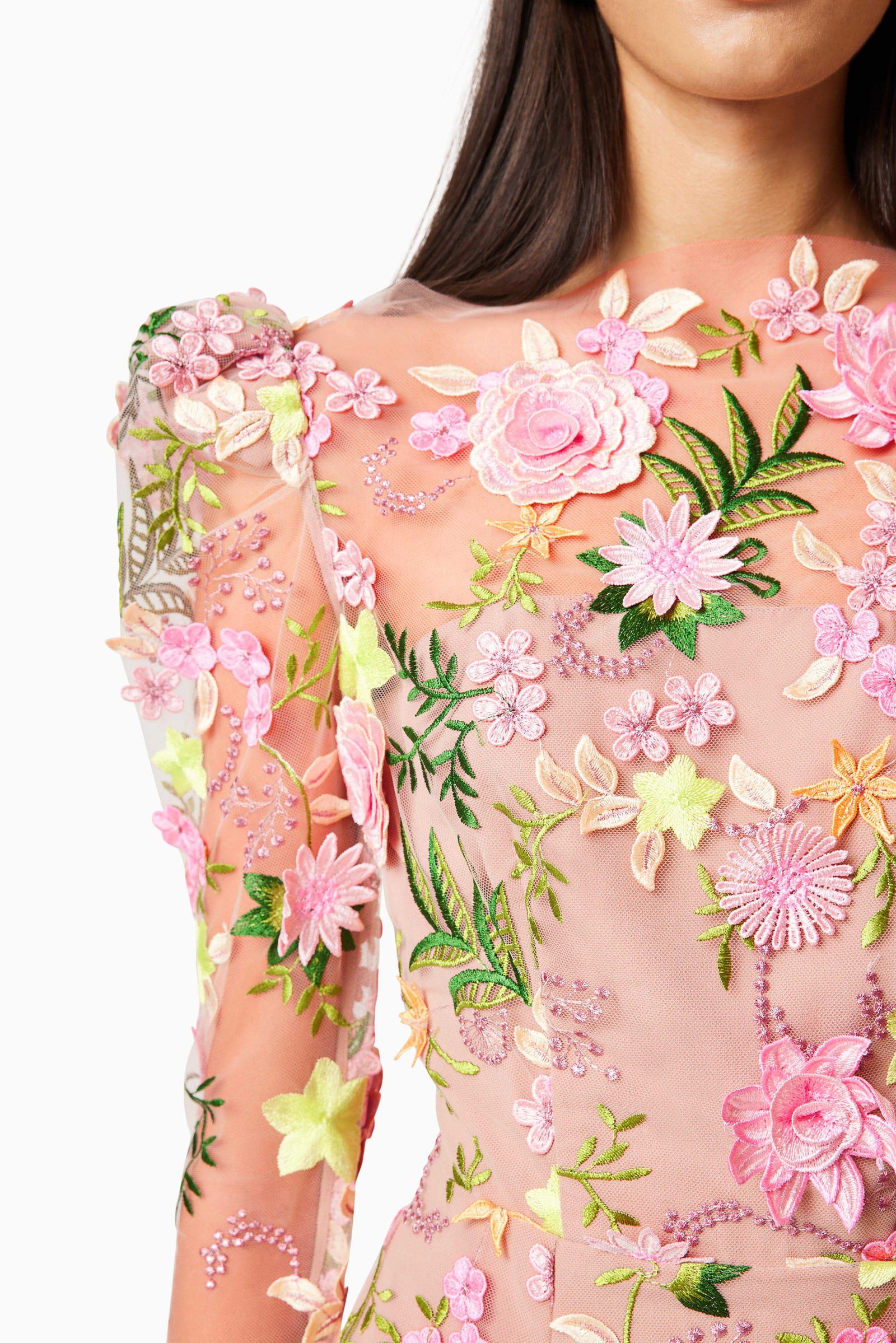 ELLIATT AELLA LONG SLEEVE ALINE MINI DRESS - PINK MULTI photo 4