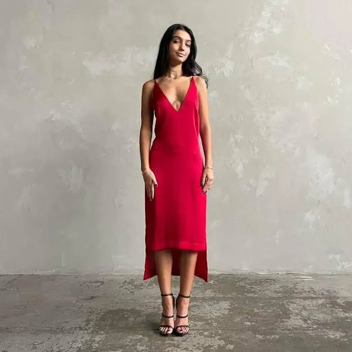 Dion Lee Fine Line Cami Slip Dress Red Size 8 photo 5