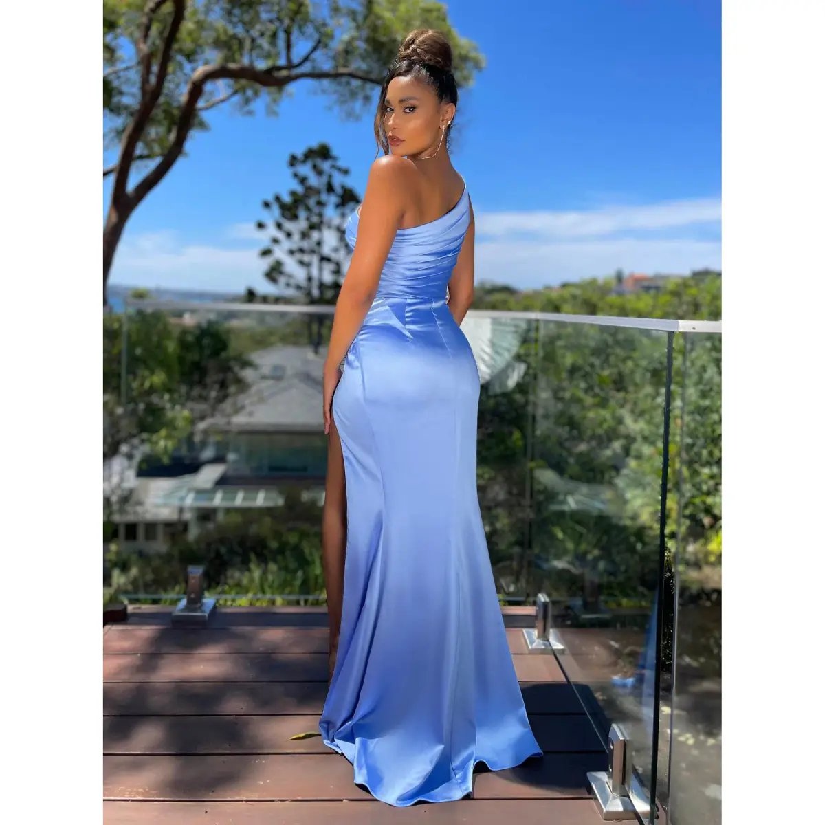 Nicoletta NBM1023 One Shoulder Dress Sky Blue Size AU 12 photo 2