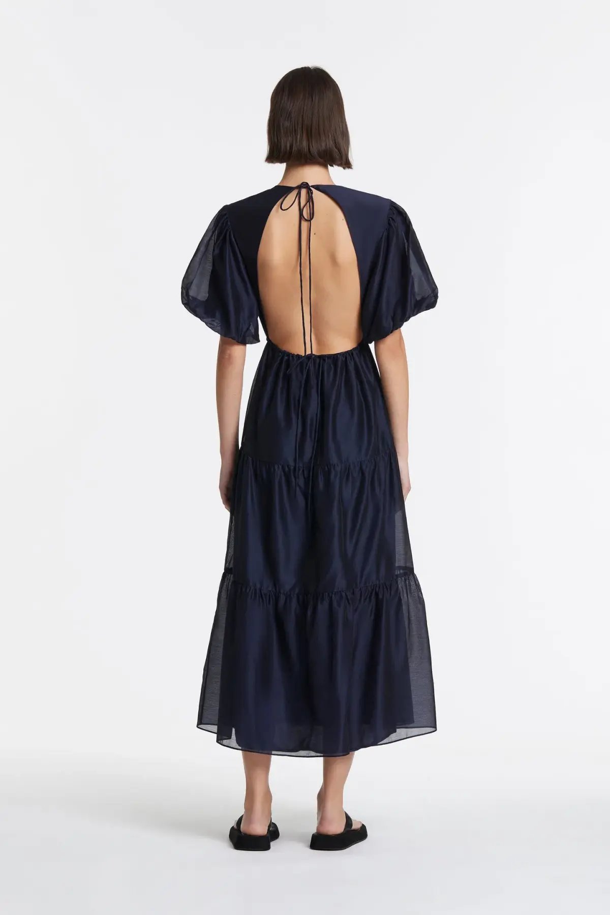 Sir the Label Franc Open Back Navy Midi Dress Size 2/AU 10 photo 2