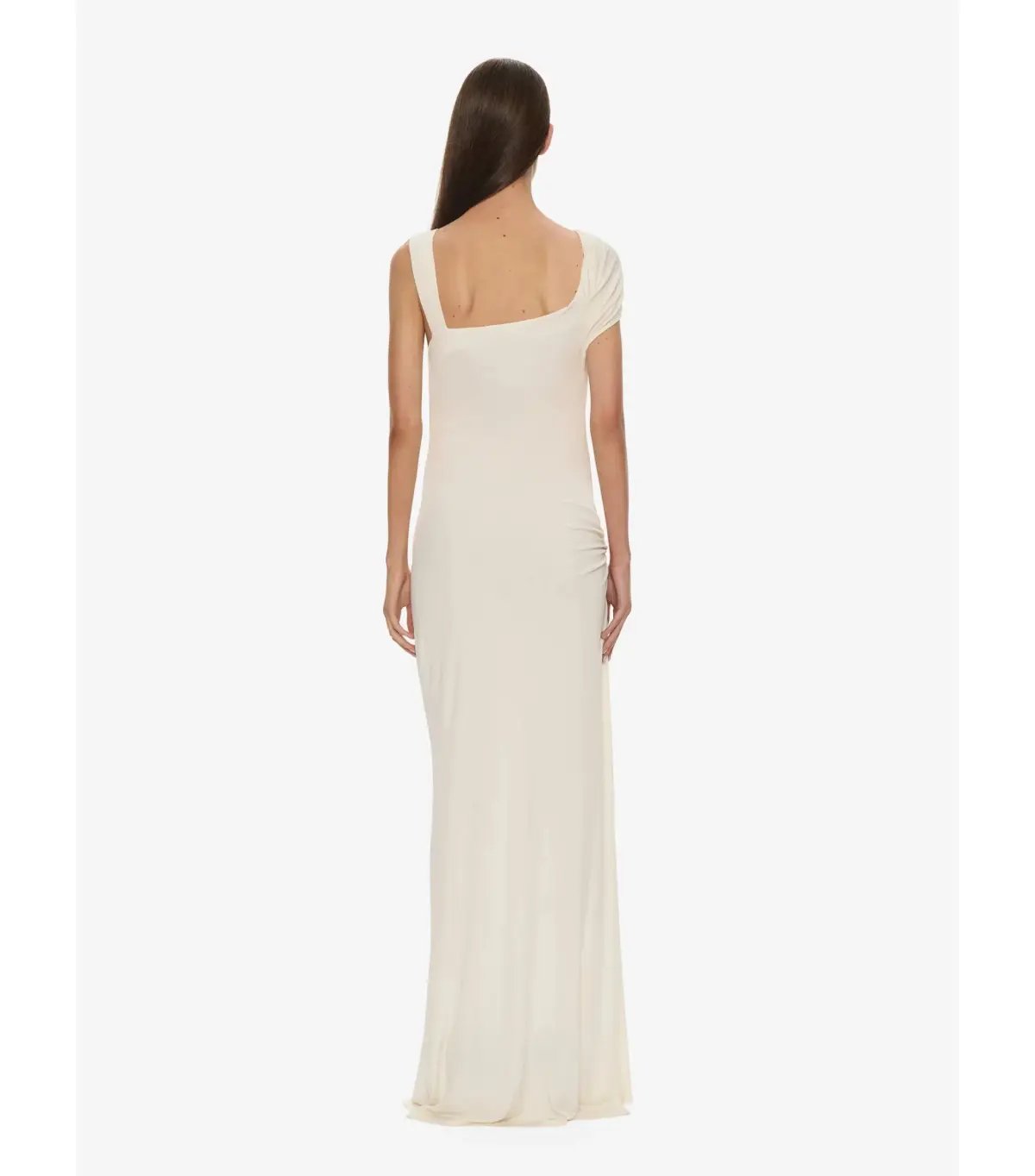 Christopher Esber Veer Spiral Crystal Draped Jersey Maxi Dress Milk Size AU 10 photo 4