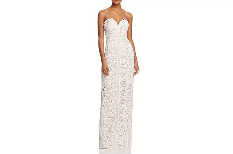 Bariano Emma Sweetheart Lace Gown White/Nude Size 8 photo 4