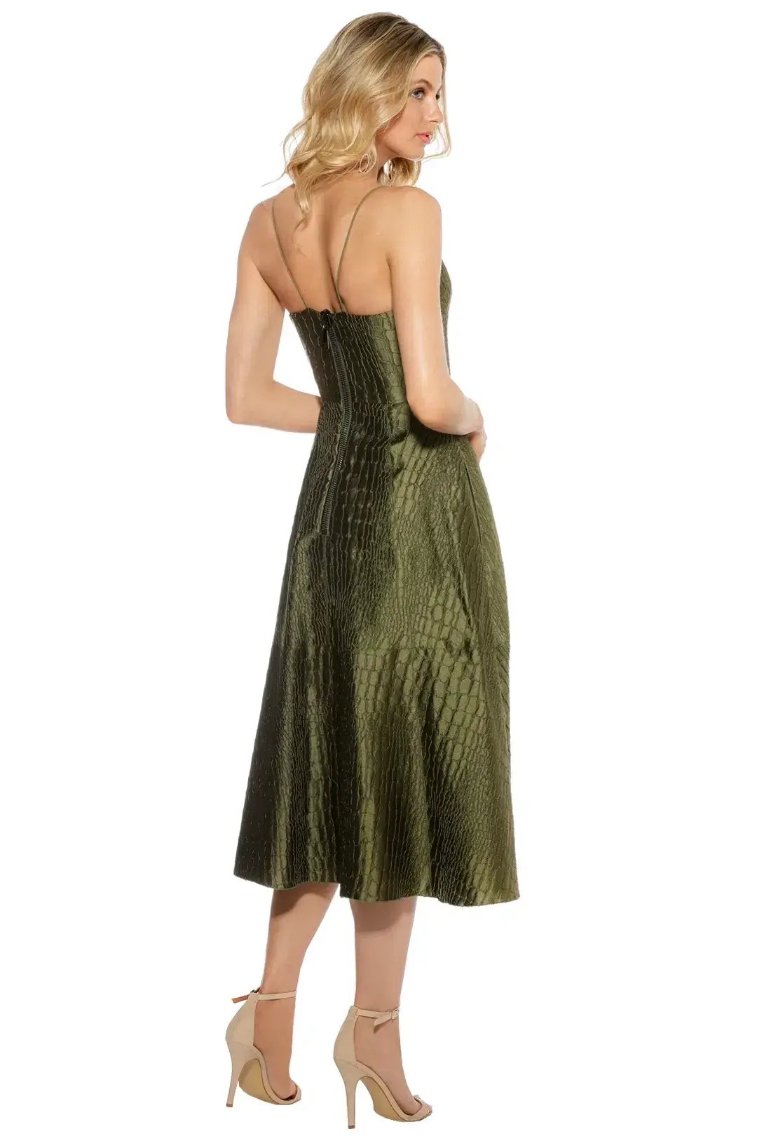 Alex Perry La Verne Silk Dress Green Size 10 photo 3