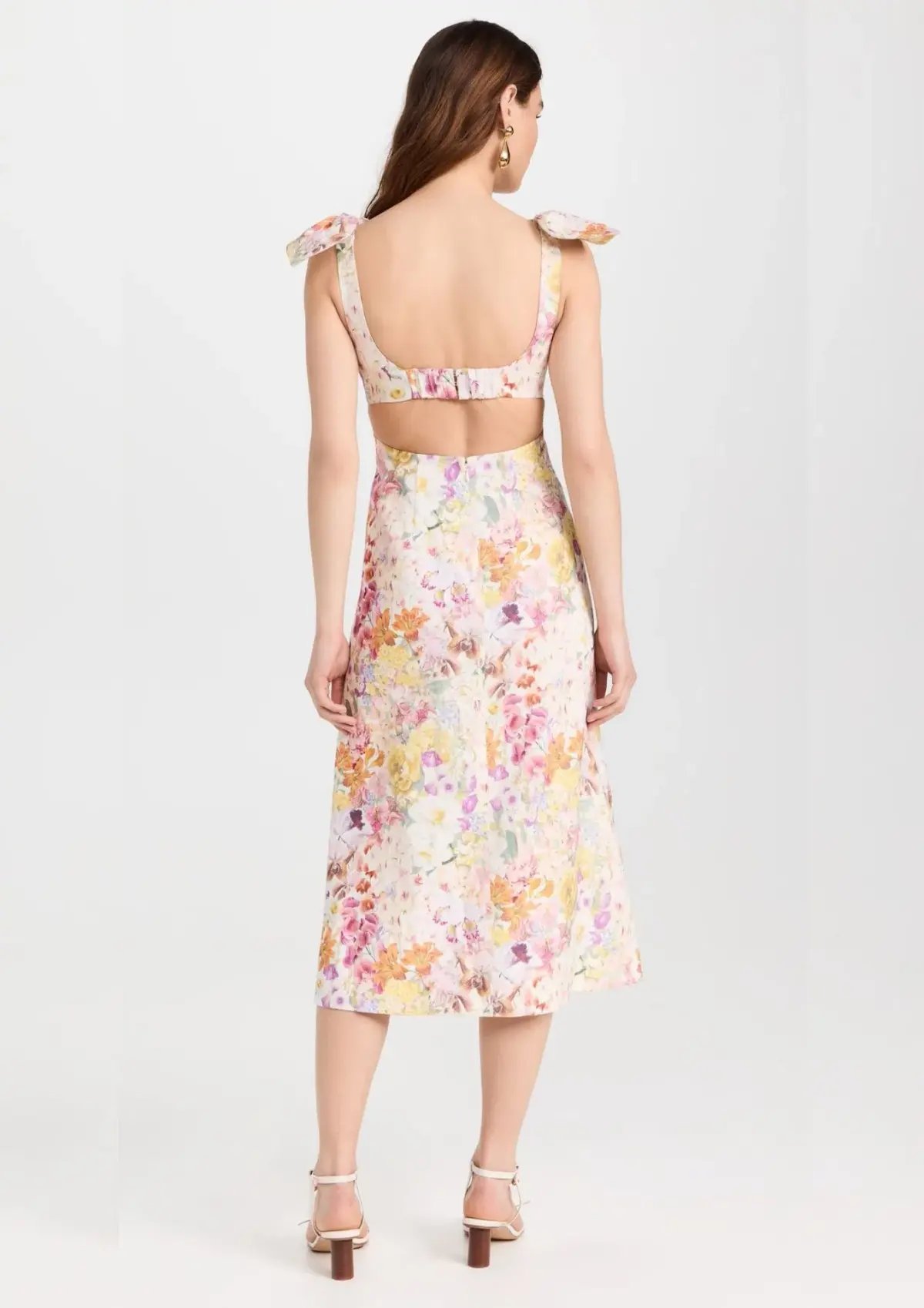 Zimmermann The Harmony Tie Shoulder Midi Dress in Kaleidoscope Garden Size 0 / AU 8 photo 2