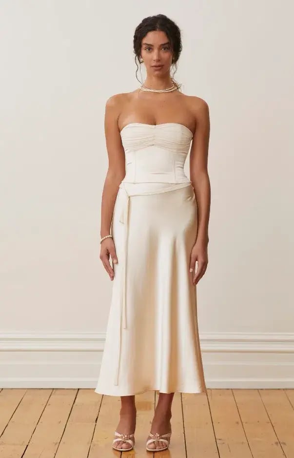 Arcina Ori Blair Bustier And Skirt Set Cream Size AU 10 photo 3