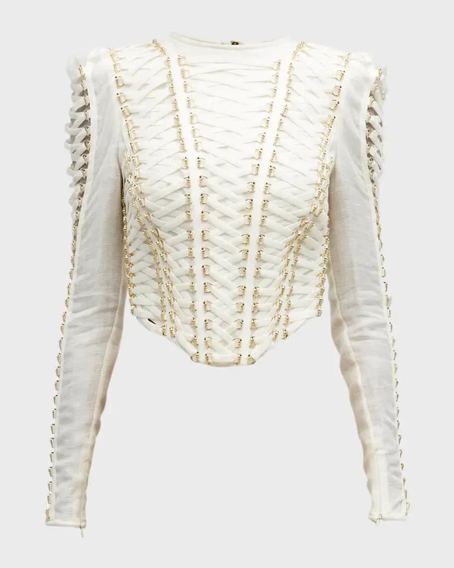Zimmermann Coaster Cropped Bodice Ivory Size 0 / AU 8 photo 6