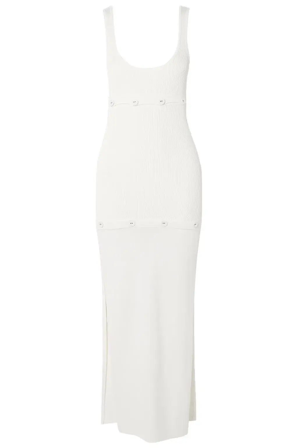 Christopher Esber Button-detail Ribbed Knit Dress White Size 10 photo 3