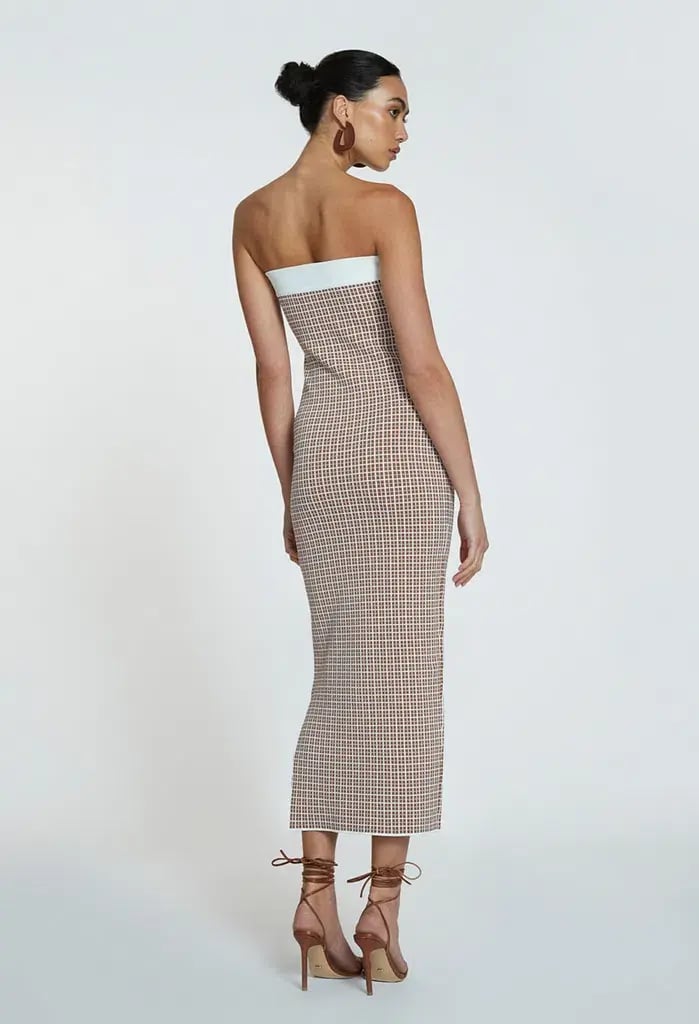 By Johnny Isabella Check Knit Strapless Dress Print Size M / 10 photo 2