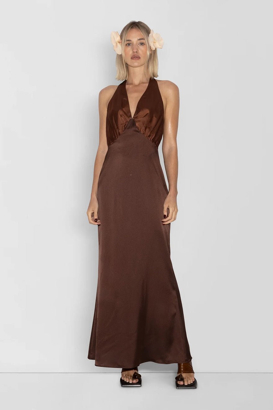 The Wolf Gang Oahu Slip Dress - Chocolate photo 2