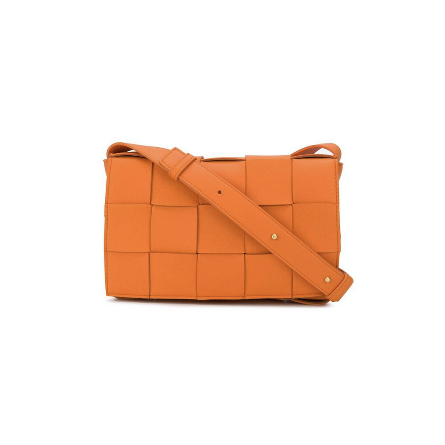 Bottega Veneta Orange Maxi Woven Cassette Bag photo 3