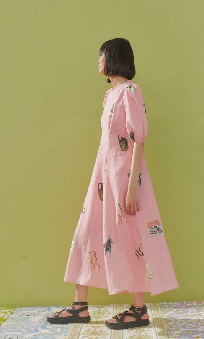 Alemais Cleo Midi Dress Pink Size 10 photo 5