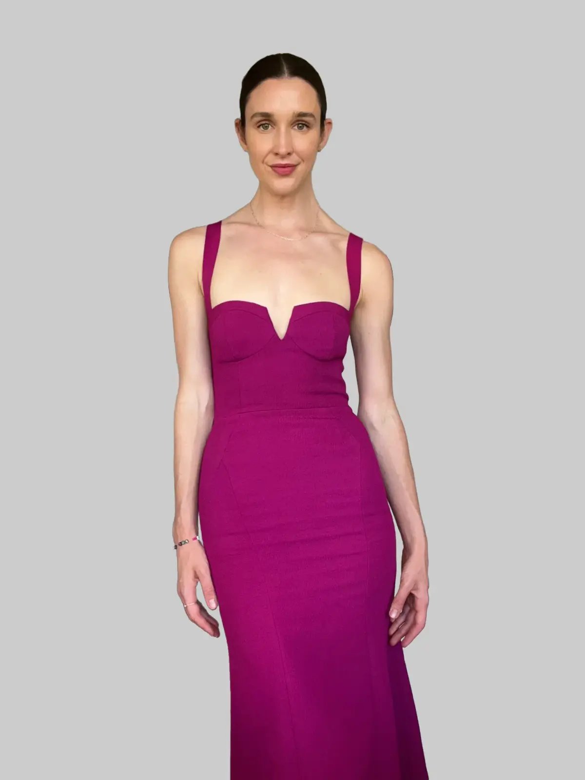 Rebecca Vallance Diana Crepe Midi Dress In Grape Size 8 photo 2