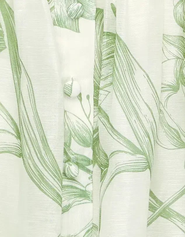 Leo Lin Cassandra Belted Mini Dress Harmony Print in Celadon Size AU 10 photo 3