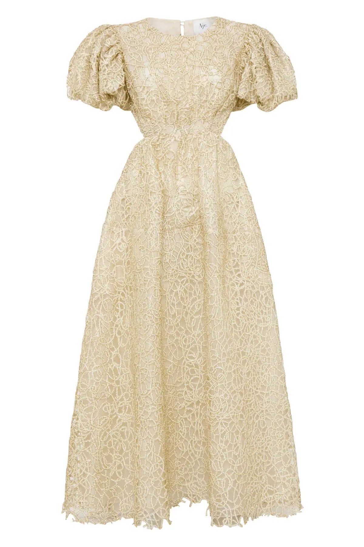 Aje Patina Lace Midi Dress Ivory Size 8 / S photo 5