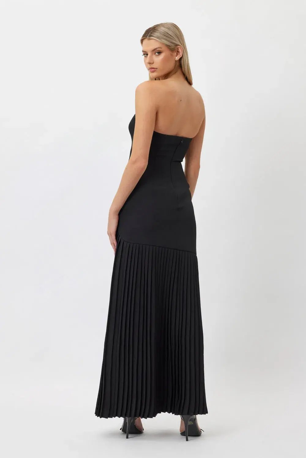 Bianca & Bridgett Mara Pleated Gown Black Size 8 photo 2