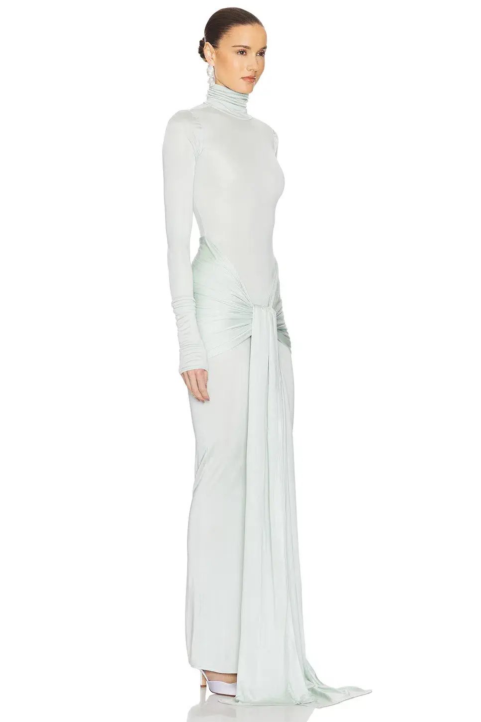 Helsa Slinky Jersey Sarong Maxi Dress Mint Green Size XS / AU 6 photo 2