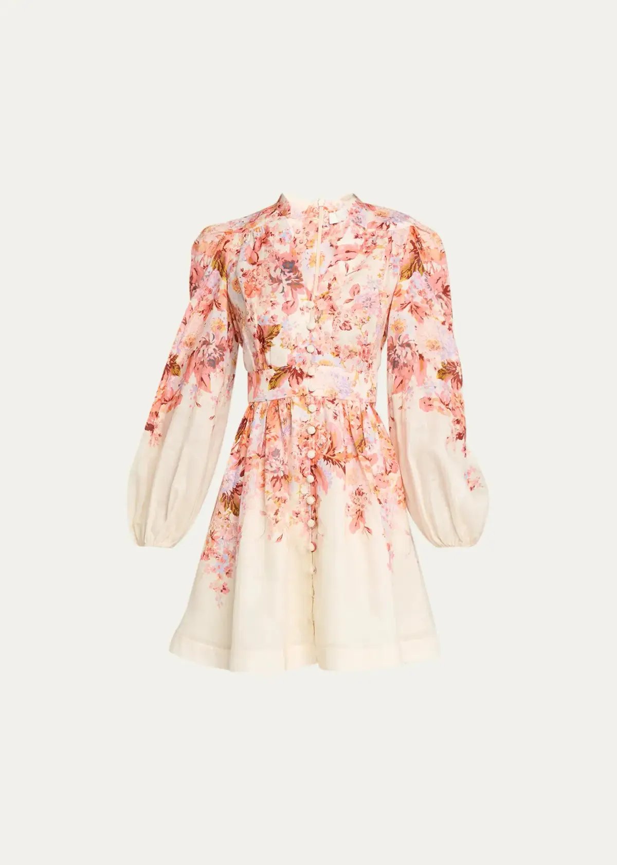 Zimmermann Devi Plunge Mini Dress Floral Size 1 / AU 10 photo 4
