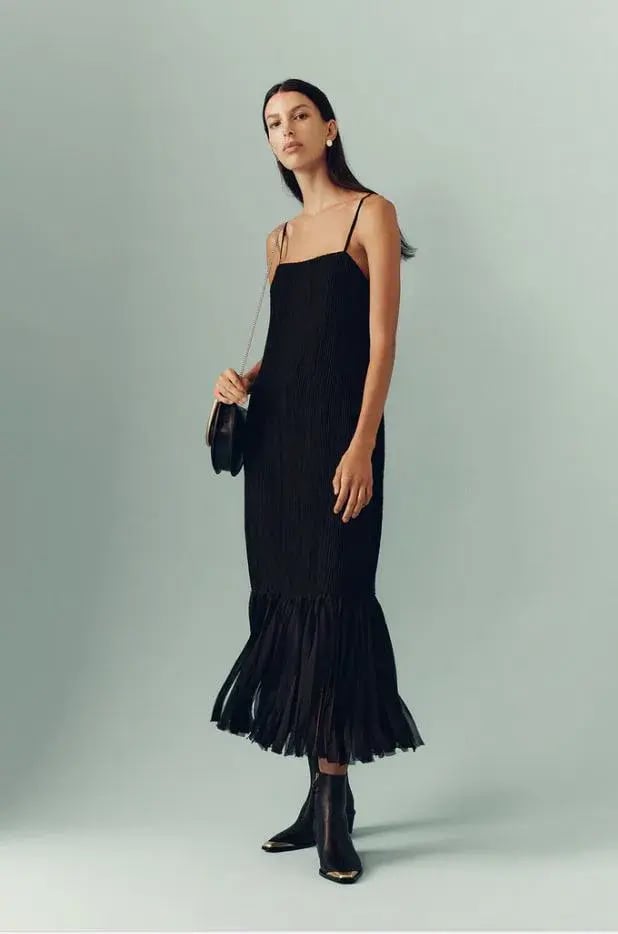 Aje Arris Fringed Maxi Dress Black Size 8 photo 3