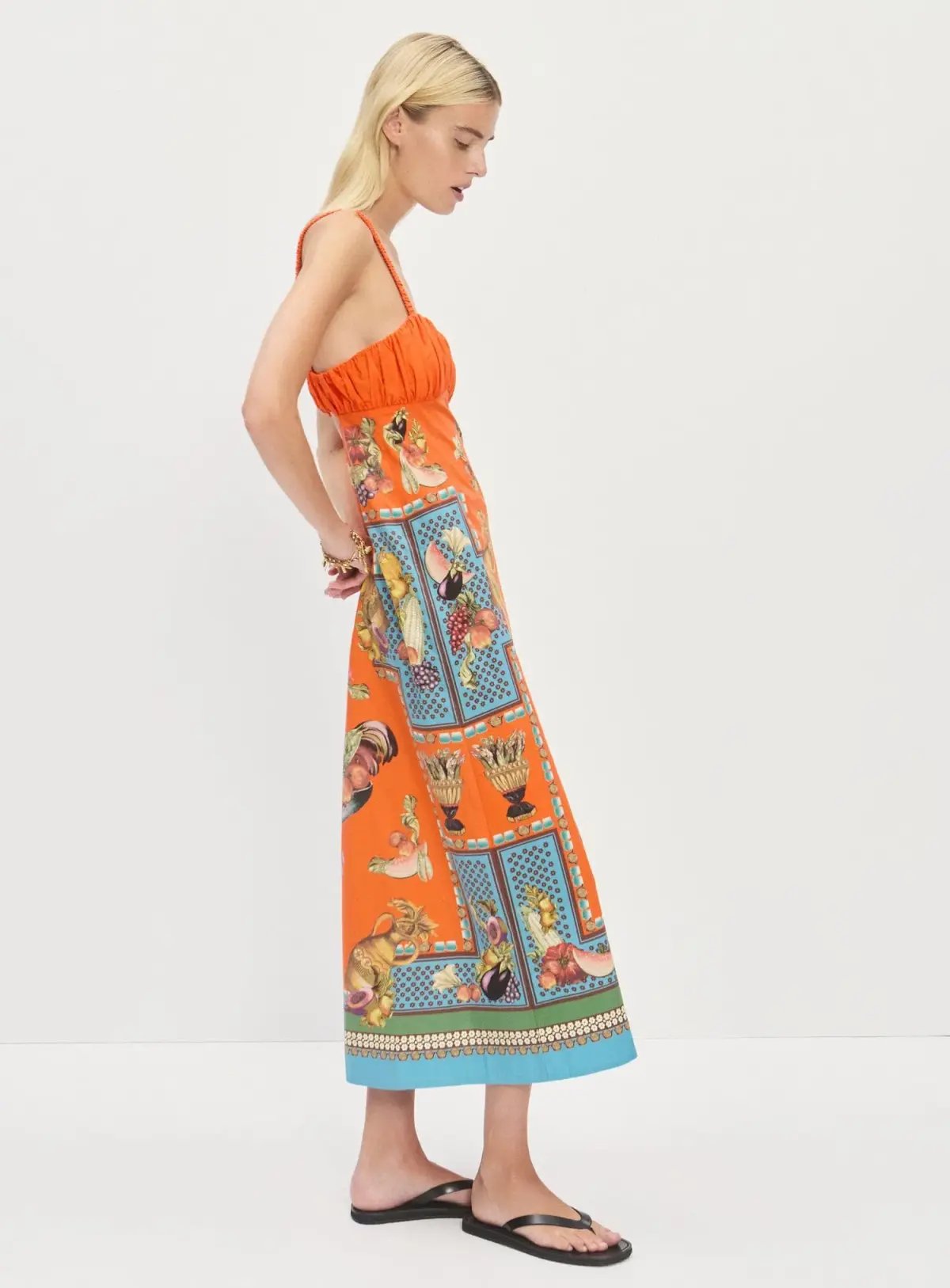 Alemais Rocco Midi Dress Orange Multi Size 8 photo 2