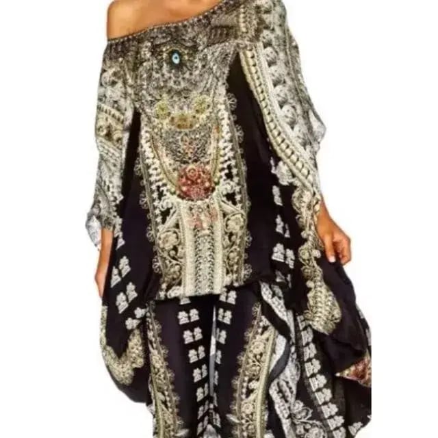 Camilla Torero Round Neck Kaftan Multi One Size photo 2
