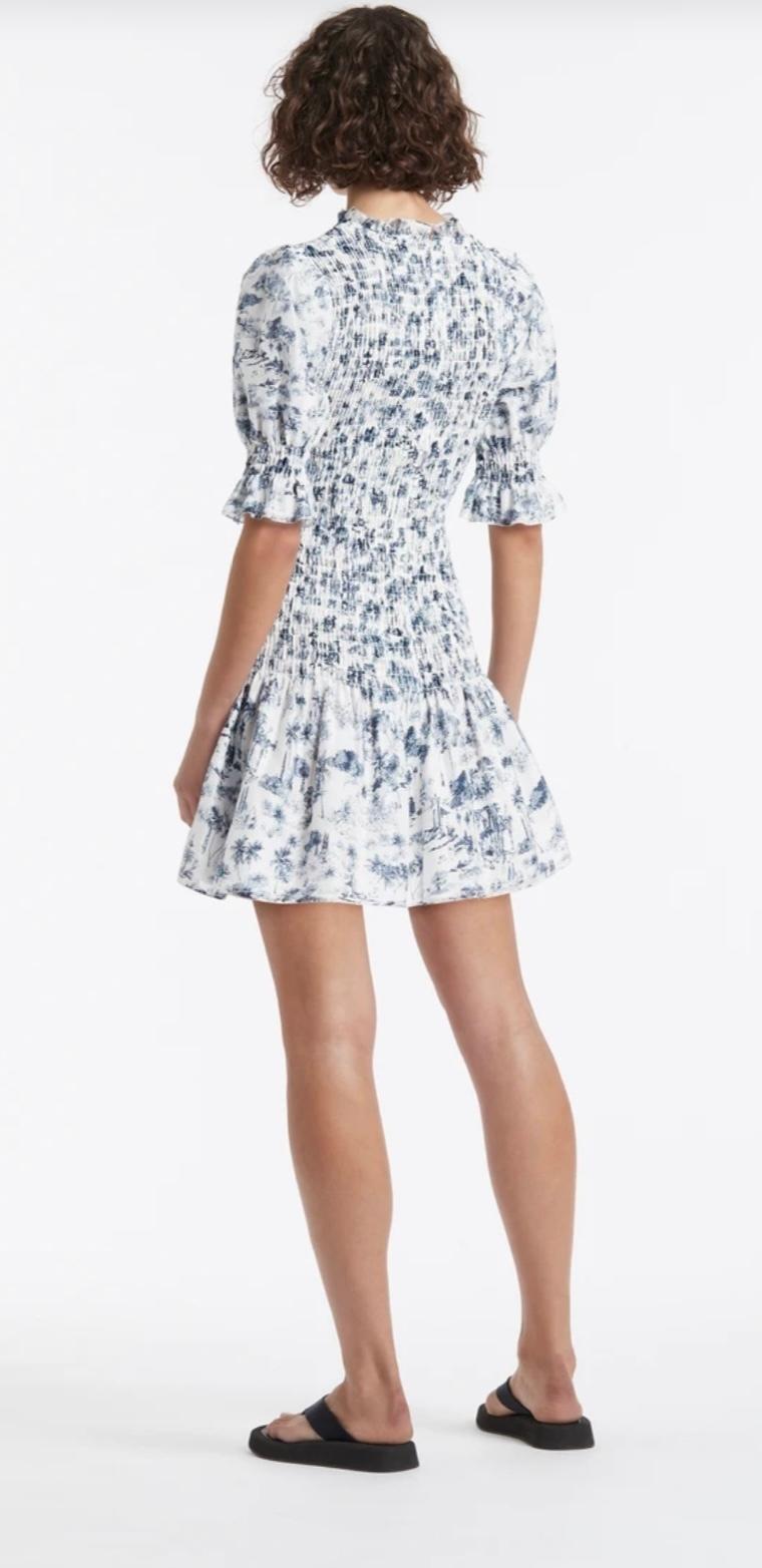 Sir The Label Dimitri Puff Sleve Mini Dress Blue Floral | AU 12 photo 2