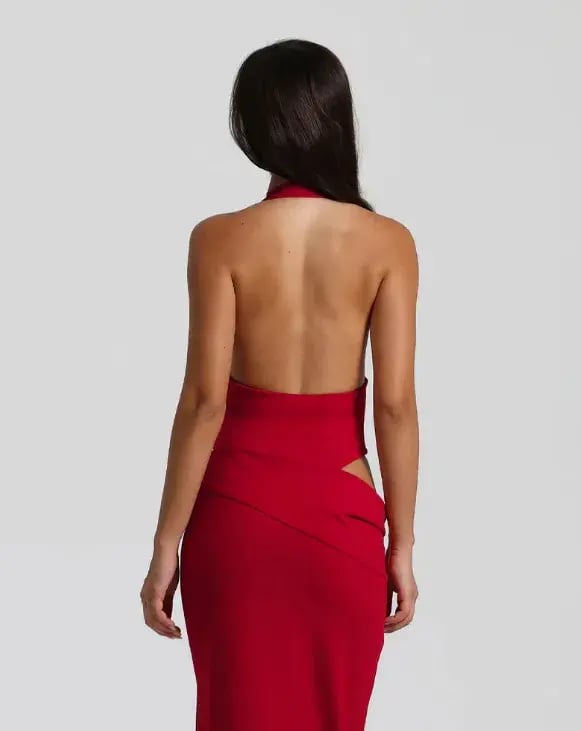 Natalie Rolt Becca Bodysuit & Skirt Maxi Cherry Size AU 8 photo 4