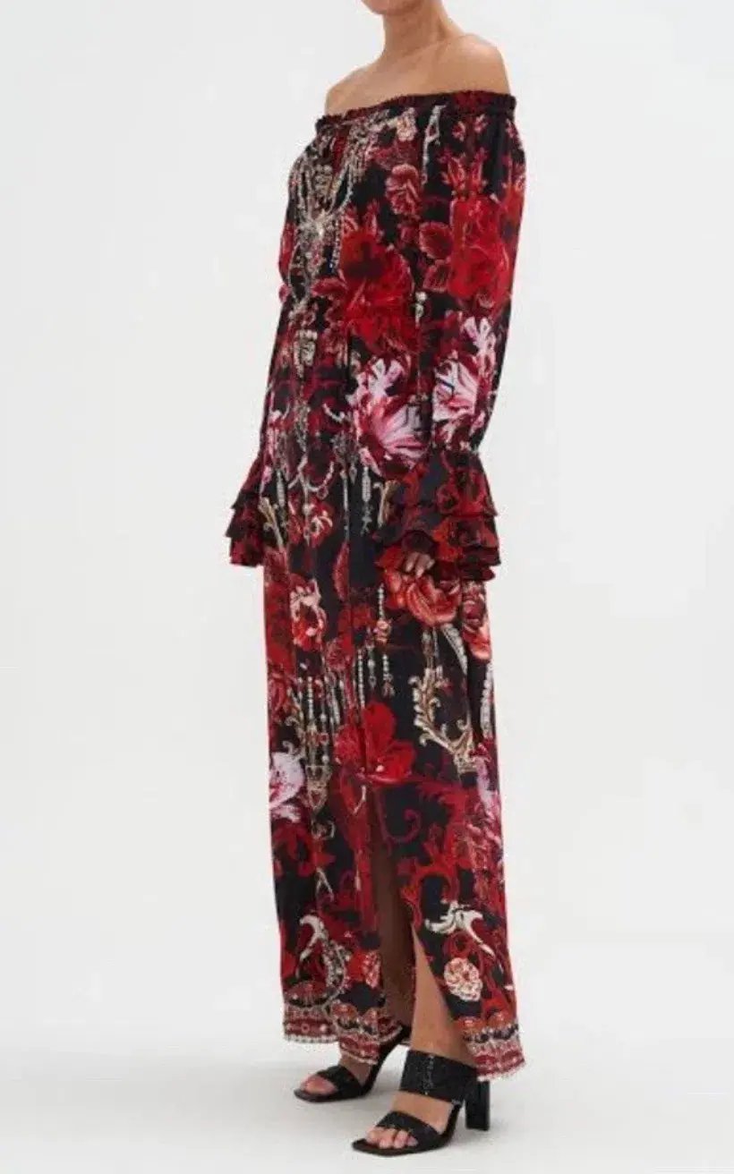 Camilla Drop Shoulder Split Dress Sisterhood Of The Rose Size S (10) photo 2