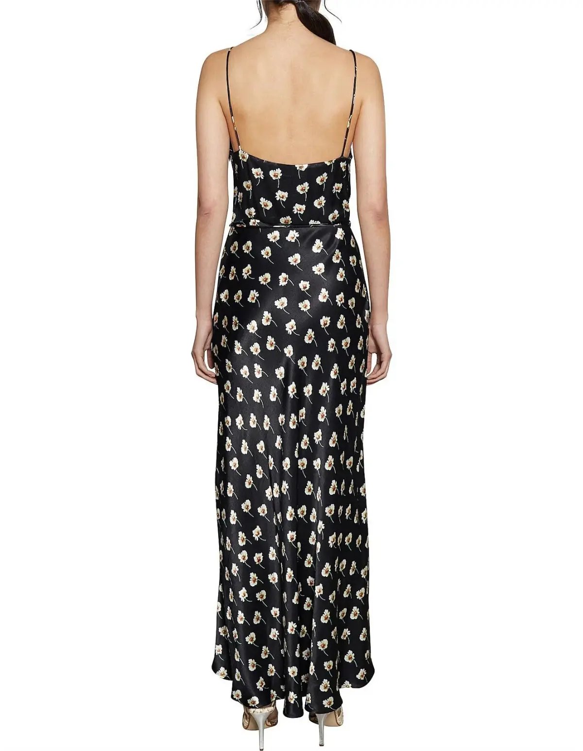 Bec & Bridge Sylvie Black Long Maxi Dress Floral Daisy Tropical 12 photo 2