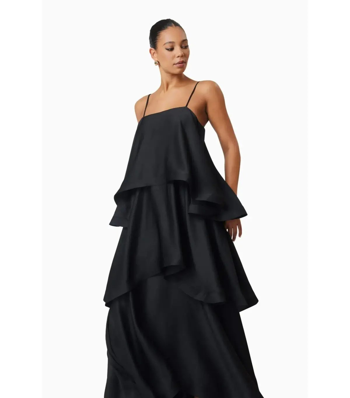 Elliatt Tilly Tiered Maxi Dress Black Size AU 10 photo 3