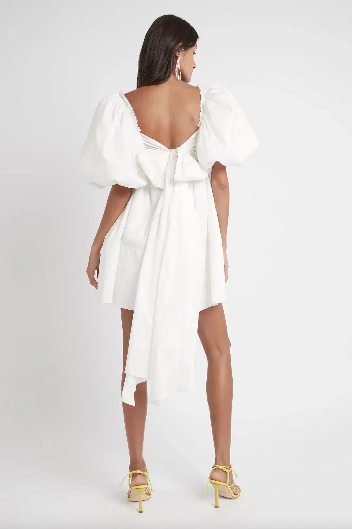 Aje Casabianca Puff Sleeve Mini Dress White Size 6 photo 2
