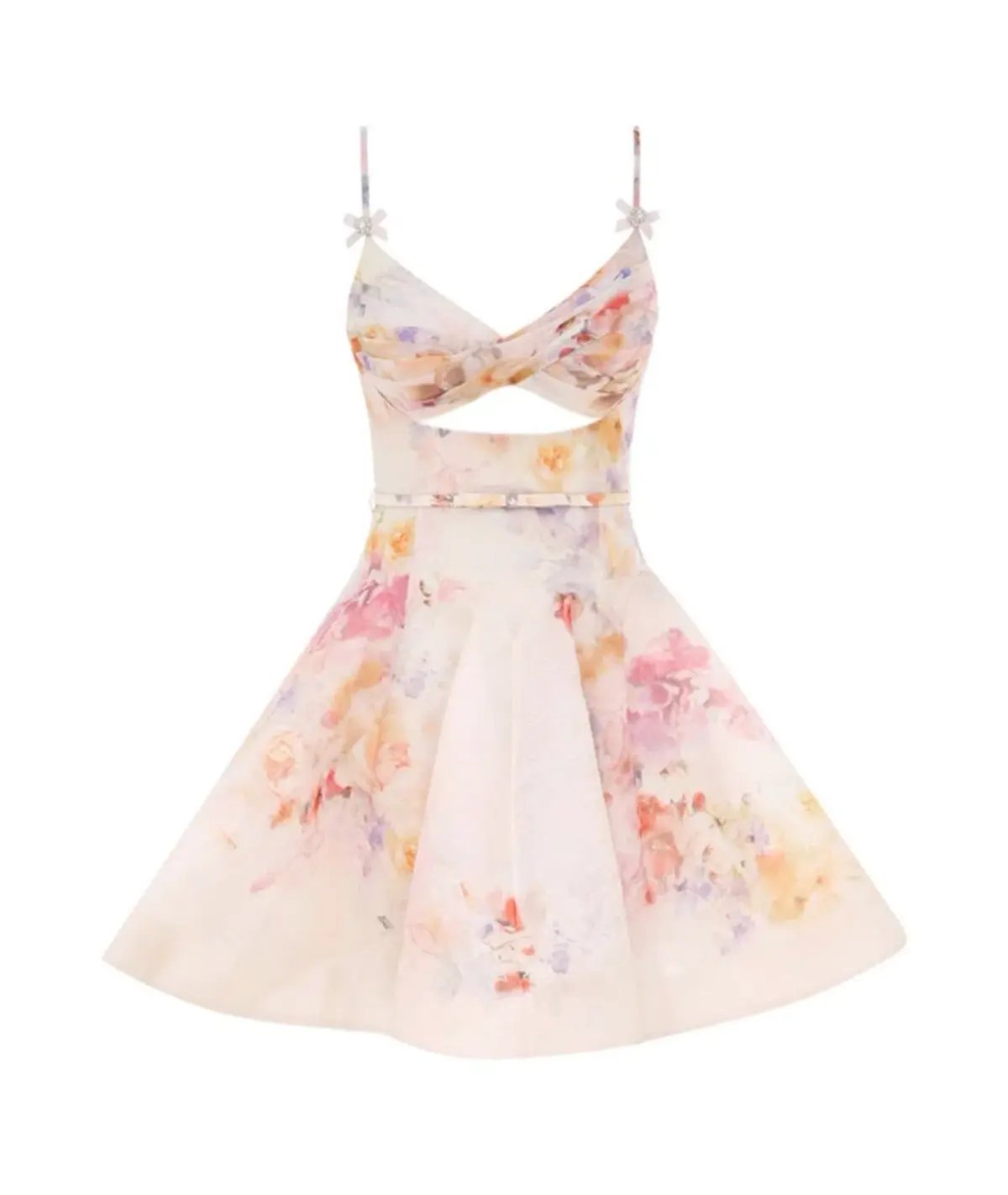 Zimmermann Crush Twist Front Mini Dress Multi Floral Size 0 / AU 8 photo 4