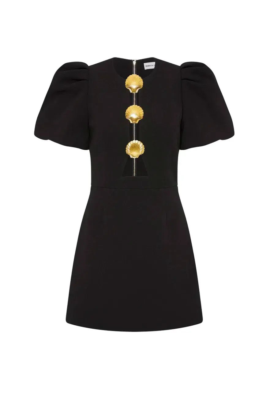 Rebecca Vallance Sirene Puff Mini Dress in Black Size AU 18 photo 4