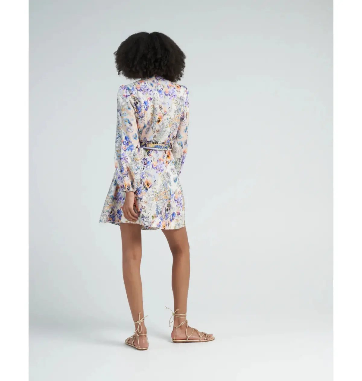 Zimmermann Tama Belted Mini Dress in Diamond Splice Floral Size 2 / AU 12 photo 4