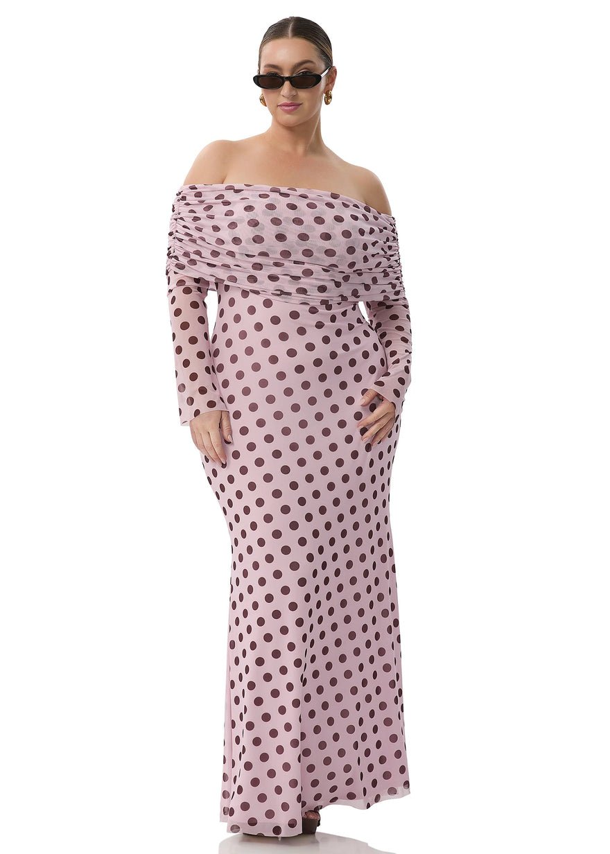 AFRM Thelma Dress In Birch Dot, Pink/brown photo 3