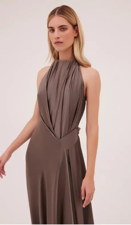 Bianca Spender Isabella Gown Bronze Silk Size AU 4 photo 2