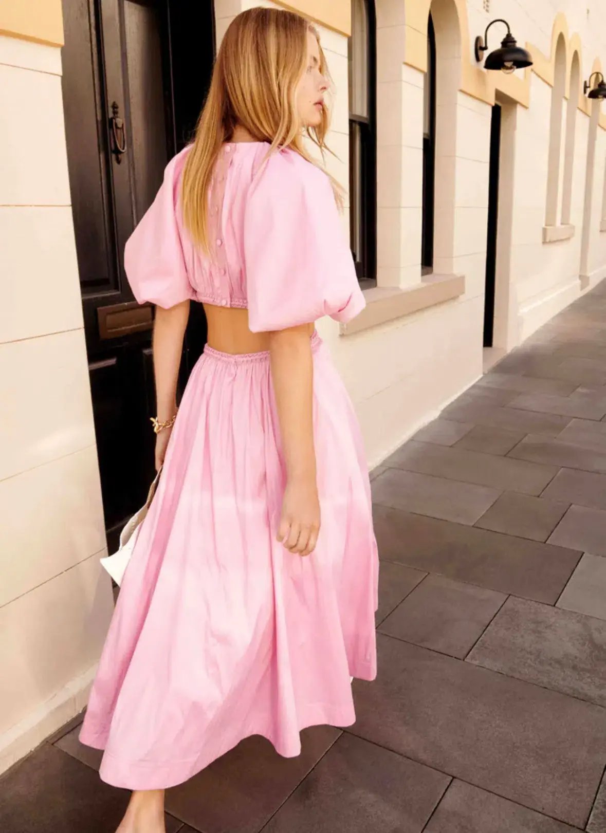 Aje Capucine Puff Sleeve Midi Dress Bon Bon Pink Size 6 photo 6