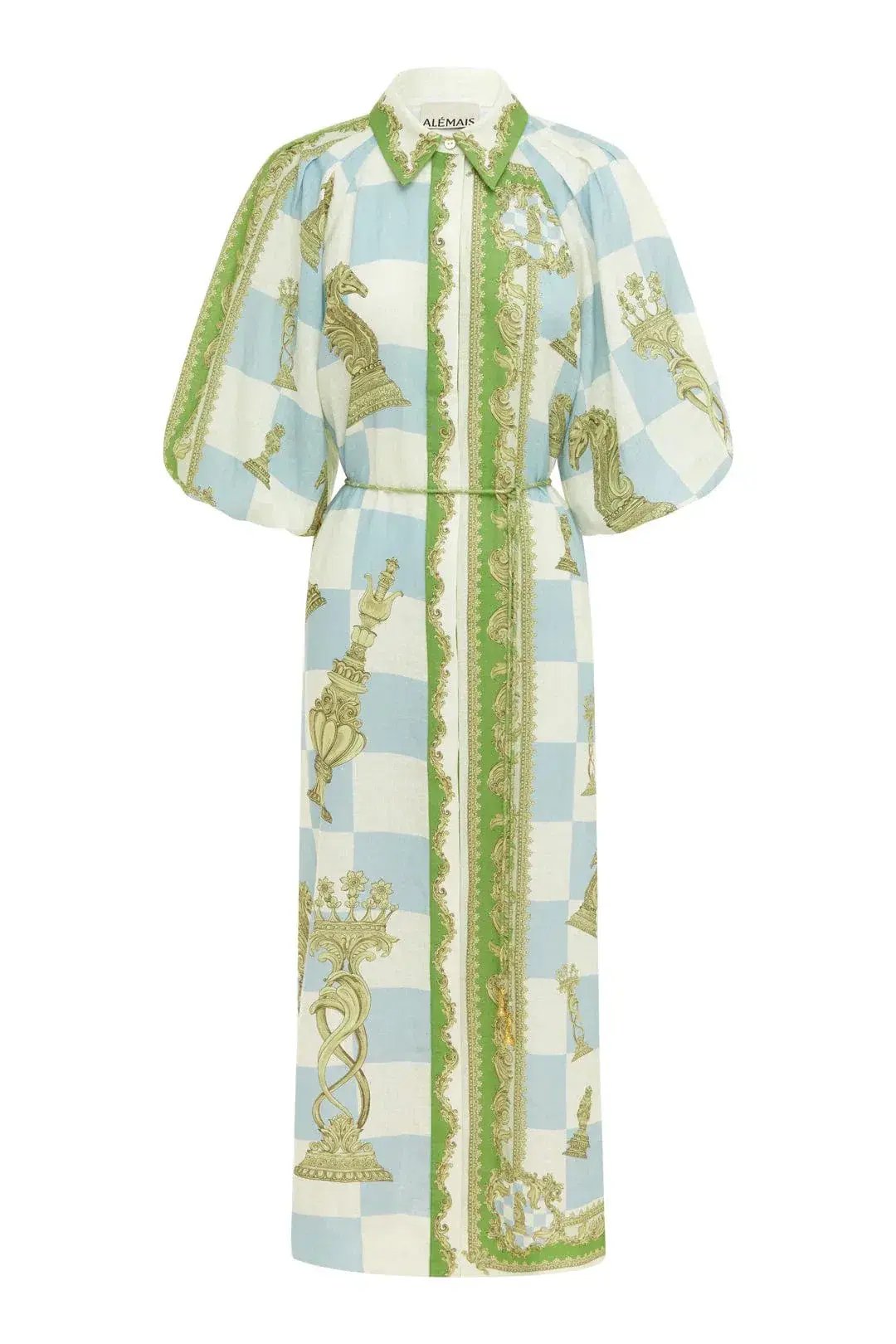 Alemais Checkmate Linen Shirtdress Multi Size 12 photo 4