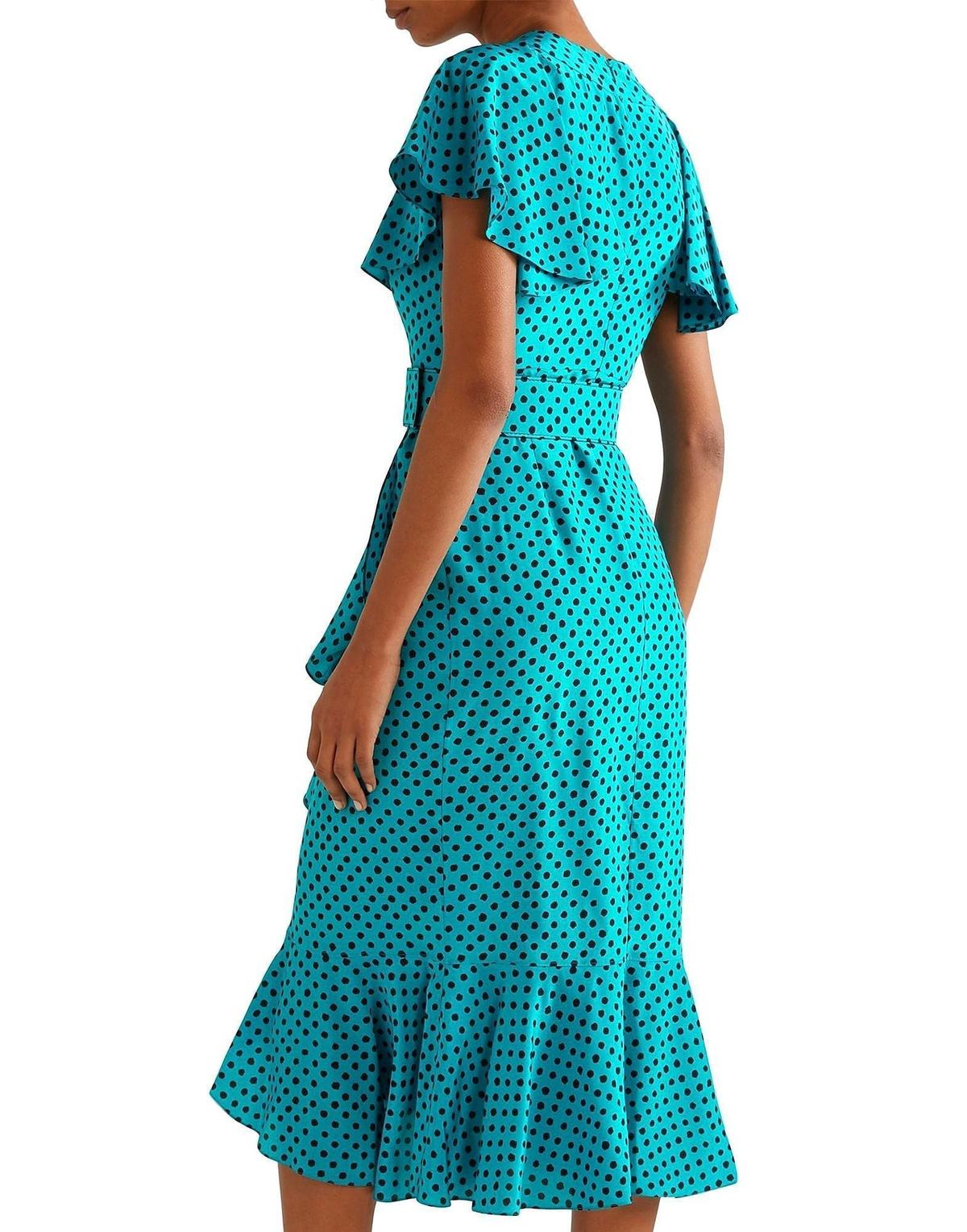 Michael Kors Collection silk spot dot midi cocktail dress photo 5