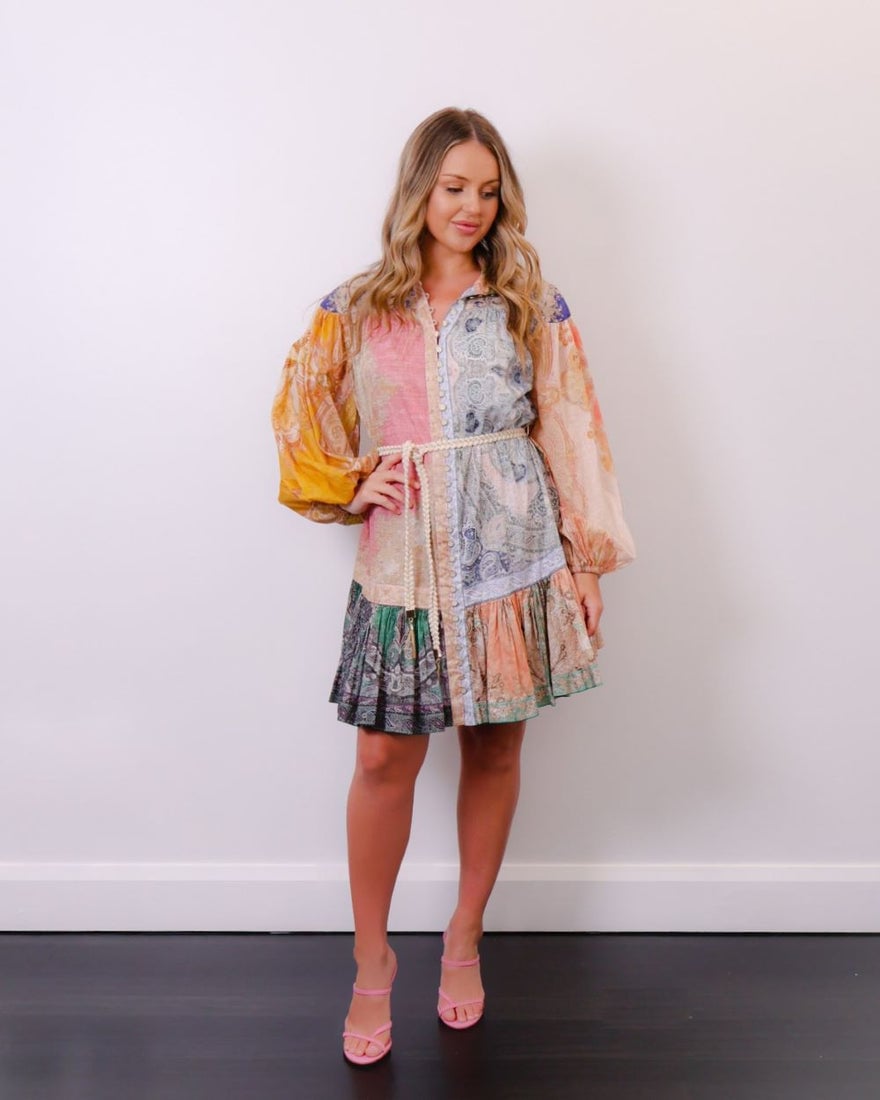 Zimmermann Anneke Spliced Lantern Mini Dress photo 2