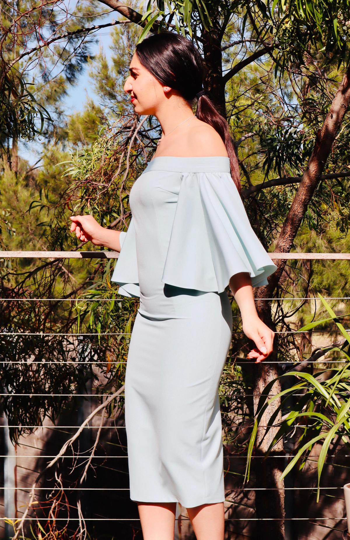 Mossman Flare Off the Shoulder Dress Mint Size 6 photo 3