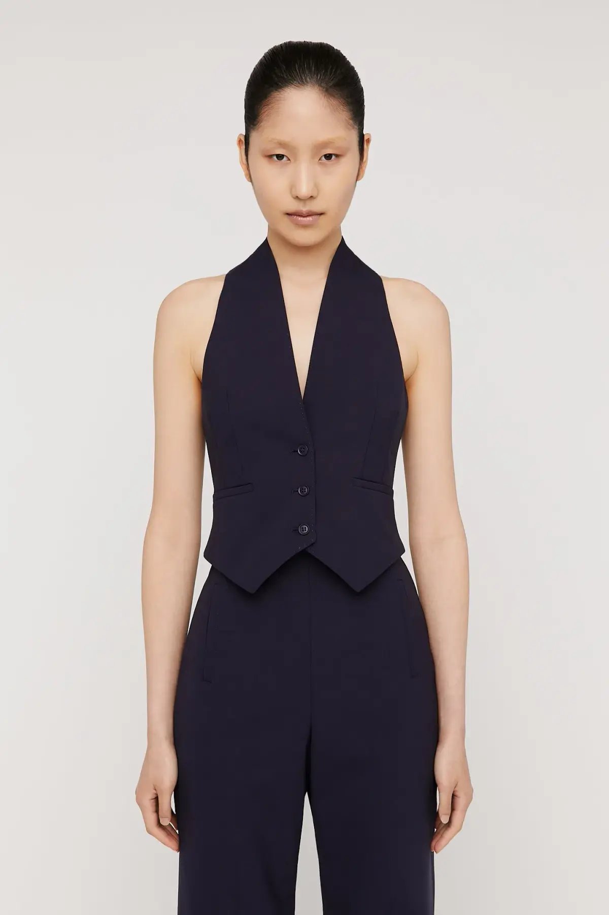 Scanlan Theodore Tailored Waistcoat & Pant Set Navy Size 4 photo 2